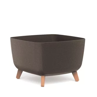 Virágcserép 400W Gracia Square Eco Wood - Kávé – Virágcserepek, virágládák