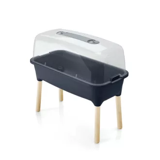 Zöldház 780H Falábbal Respana Planter Wood High Set - Kő Szürke – Virágcserepek, virágládák
