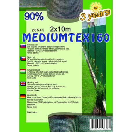 árnyékolóháló MEDIUMTEX160 1,2X10m zöld 90%