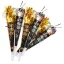 Újévi party trombita , 26 cm, 6 db, glitteres fekete-arany/ezüst – Szilveszter
