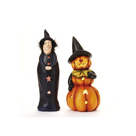 Kerámia Halloween figura, világító, 24 cm, 2 féle