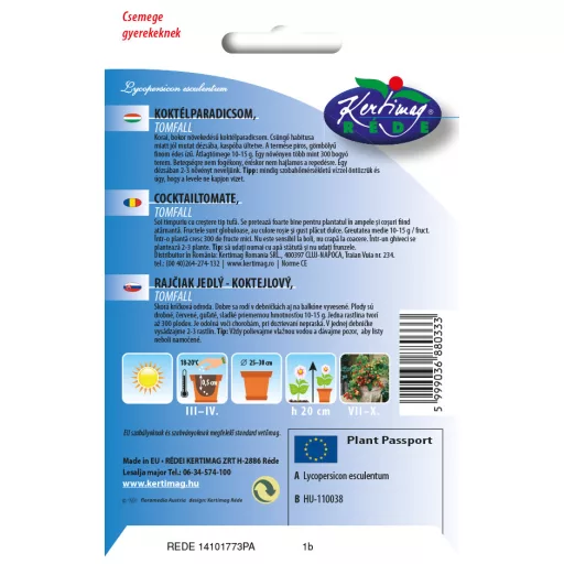 Rédei Koktélparadicsom Tomfall, törpe 0,3g (Vetőmag)