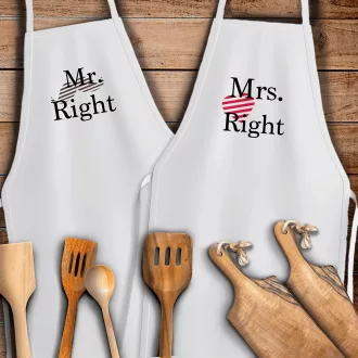 Mr. és Mrs. Right páros kötény – Kötények