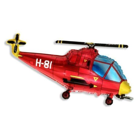 Fólia lufi, mini forma, helikopter, piros