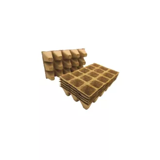   Biológiailag lebomló 100% farost cserép négyzet alakú  - H5 x 5 x 5 cm / 15 rekeszes 6 x