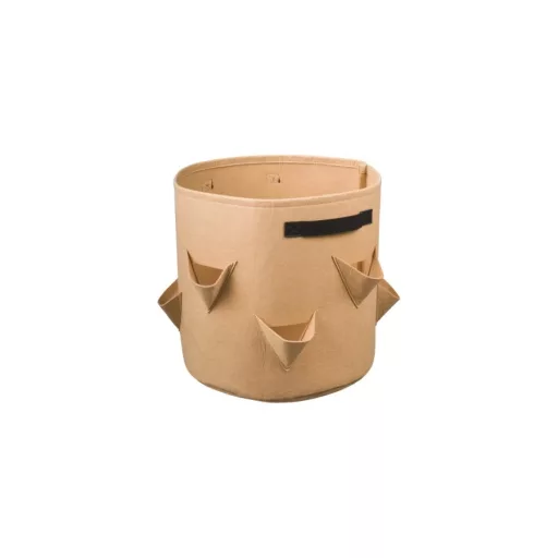 Termesztőzsák szamócának - nem szőtt PET 400 g/m², bézs, 35xØ35cm