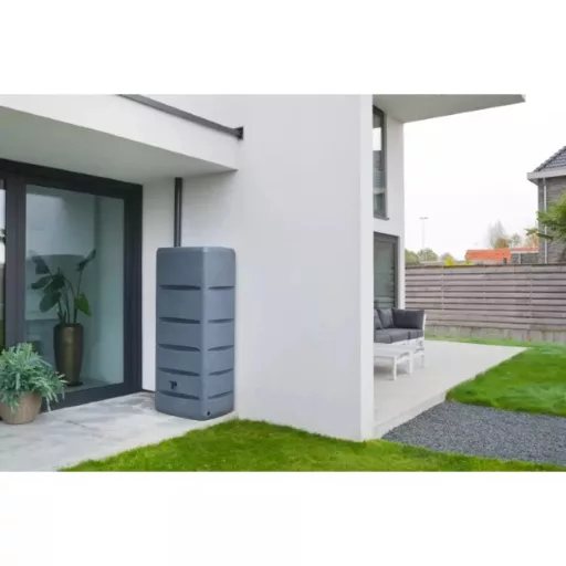 Esővízgyűjtő 720l, gránit szürke, 180x79x59cm, csappal felszerelt