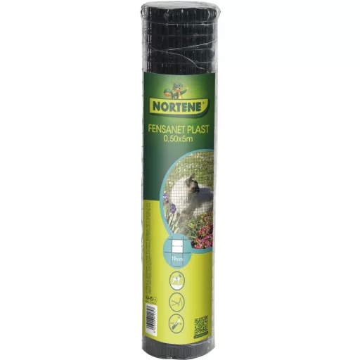 Fensanet Plast 19 ponthegesztett drótháló, műanyag bevonattal szemméret 19x19mm zöld 0,5x5m