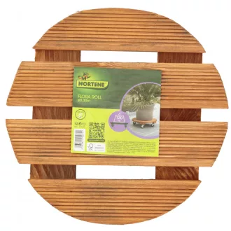 Flora roll lasure lakkozott keményfa virágalátét – átmérő 30cm – Virágcserepek, virágládák