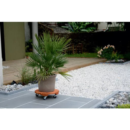 Flora roll lasure lakkozott keményfa virágalátét – átmérő 30cm – Virágcserepek, virágládák