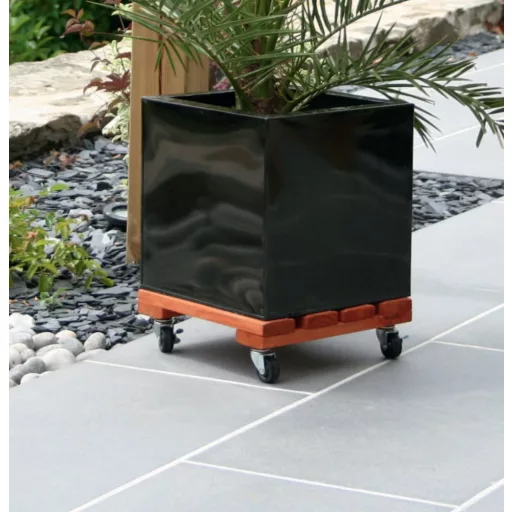 Flora roll lasure lakkozott keményfa virágalátét világosbarna 30x30cm – Virágcserepek, virágládák