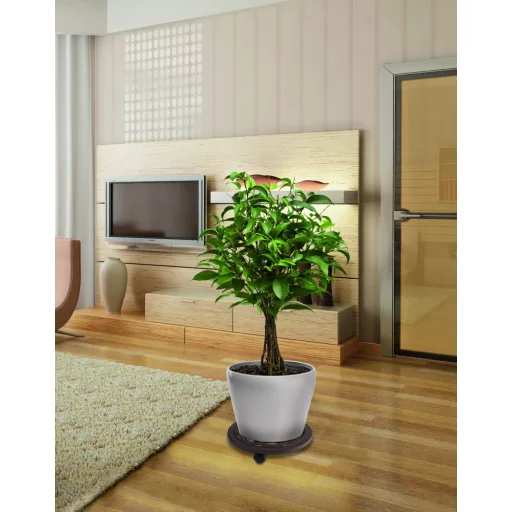 Flora roll alu fém virágalátét sötétszürke átmérő 30cm – Virágcserepek, virágládák