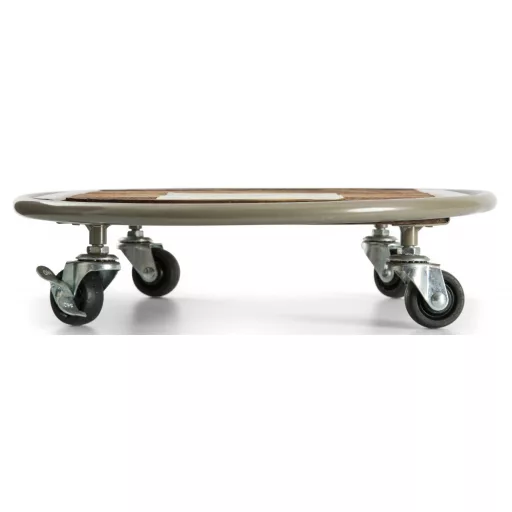 Flora roll metal wood virágalátét fémből és fából szürke – átmérő 35cm – Virágcserepek, virágládák