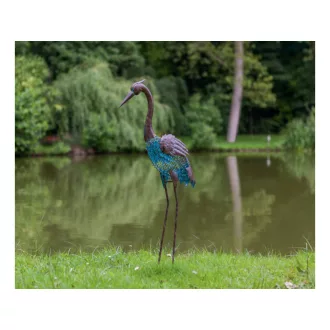 HERON rozsdás hatású kócsag figura barna 45x22x90cm – Dekoráció - egész évben