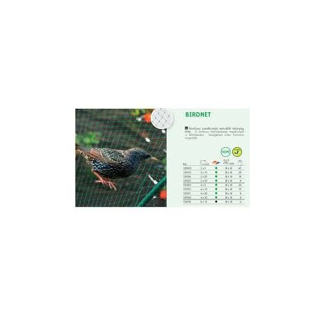 BIRDNET HDPE extrudált madárháló rombusz szemformájú zöld 2x50m