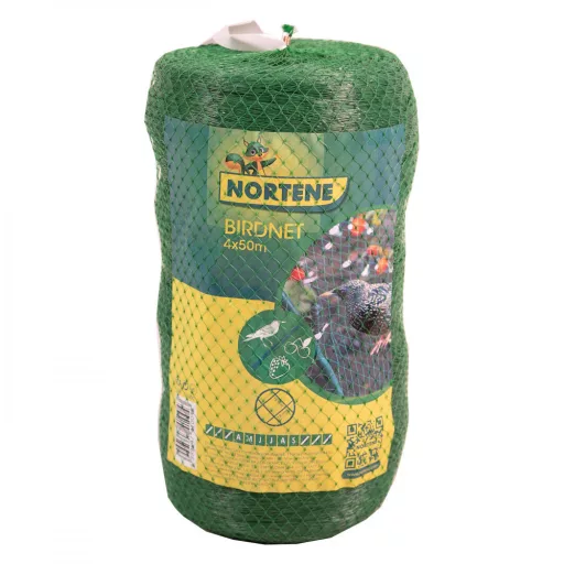 BIRDNET HDPE extrudált madárháló rombusz szemformájú zöld 4x50m – Vakond-, rovar-, szúnyog-. madárhálók