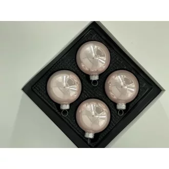 Rágógumi színű üveg karácsonyfadísz szett, 7 cm, 4 db