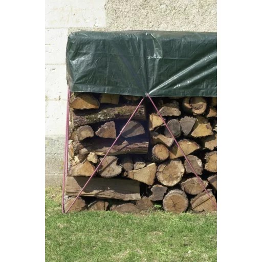 PROTEX WOOD 90 g/m2 LDPE vízhatlan, fahasábtakaró ponyva zöld 1,5x6m – Takaróponyva, állványvédő háló