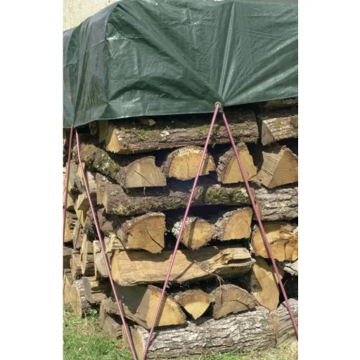 PROTEX WOOD 90 g/m2 LDPE vízhatlan, fahasábtakaró ponyva zöld 1,5x6m – Takaróponyva, állványvédő háló