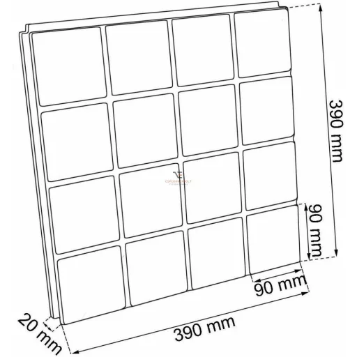Easy Square Burkolat (Járólap), Fekete 1,5 Nm - 9 Db