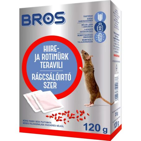 Bros rágcsálóirtó szer 120g gabonaszemes 29 ppm