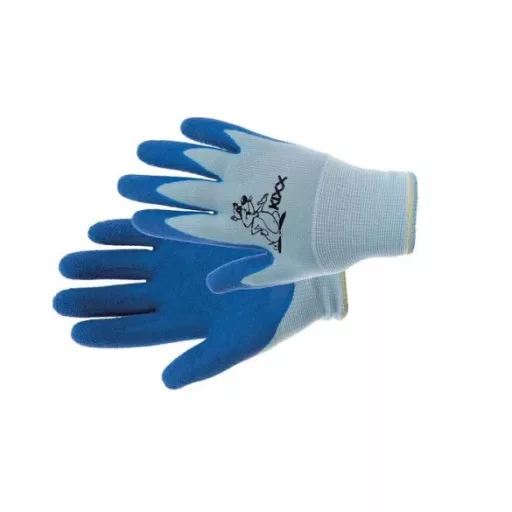 CHUNKY gyerek kesztyű nylon latex tenyér kék 4 méret 12 pár/karton