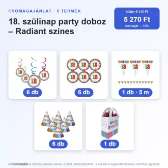 18. szülinap party doboz (5 részes)