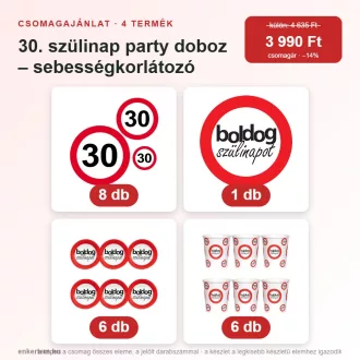   30. szülinap party doboz – sebességkorlátozó (4 részes)