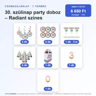 30. szülinap party doboz (4 részes)