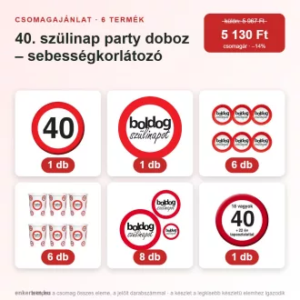   40. szülinap party doboz – sebességkorlátozó (6 részes)