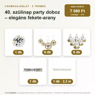 40. szülinap party doboz (5 részes)