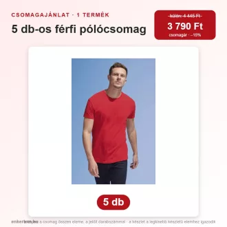   5 db-os férfi pólócsomag – Sols 11500, piros, S (csapat- és rendezvénypóló)