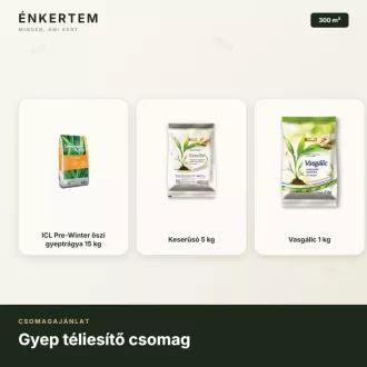   Gyep téliesítő csomag 300 m² – Pre-Winter trágya, keserűsó, vasgálic