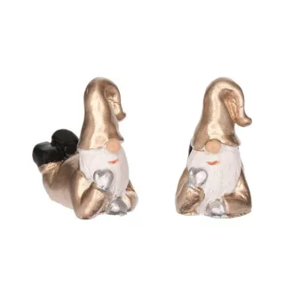 Fekvő arany manó figura szett, 2,9×1,8×3,1 cm