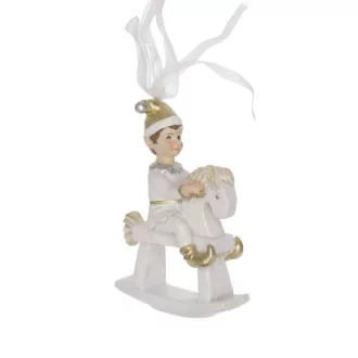 Hintalovas gyerek figura fehér, 6,5×3×9 cm