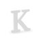 Fa K betű, fehér, 19,5x20 cm