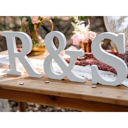 Fa S betű, fehér, 14x20 cm