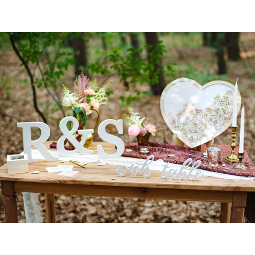 Fa S betű, fehér, 14x20 cm