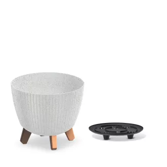 VIRÁGCSERÉP 240 LAMIA ECO Wood -  FEHÉR