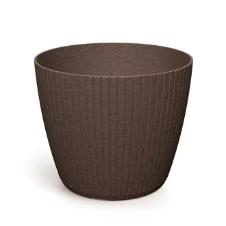 Virágcserép 200 lamia round eco wood - kávé – Virágcserepek, virágládák