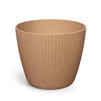 Virágcserép 240 lamia round eco wood - natúr – Virágcserepek, virágládák