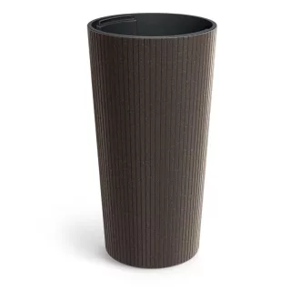 VIRÁGCSERÉP 250W LAMIA SLIM ECO Wood - KÁVÉ – Virágcserepek, virágládák