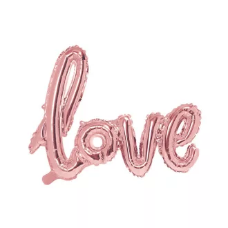 LOVE felirat - rosegold – Lufik, léggömbök