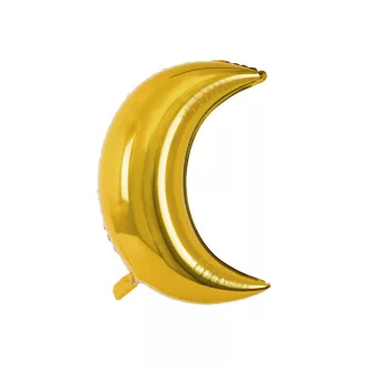 Fólia léggömb, hold, arany színű, 60 cm