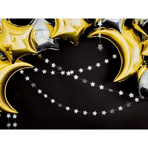 Fólia léggömb, hold, arany színű, 60 cm