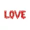 Fólia léggömb "LOVE", 140x35cm, piros