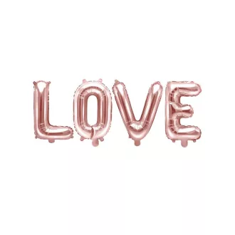 Fólia léggömb "LOVE" 140x35cm, rosegold