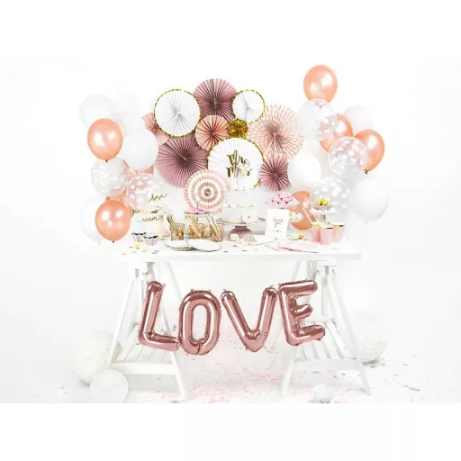 Fólia léggömb "LOVE" 140x35cm, rosegold