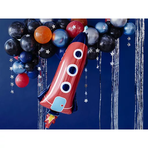 Fólia léggömb rakéta, 44x115cm, mix
