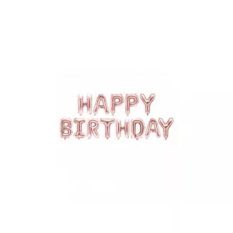   Fólia léggömb "Happy Birthday", 340x35cm, rose gold